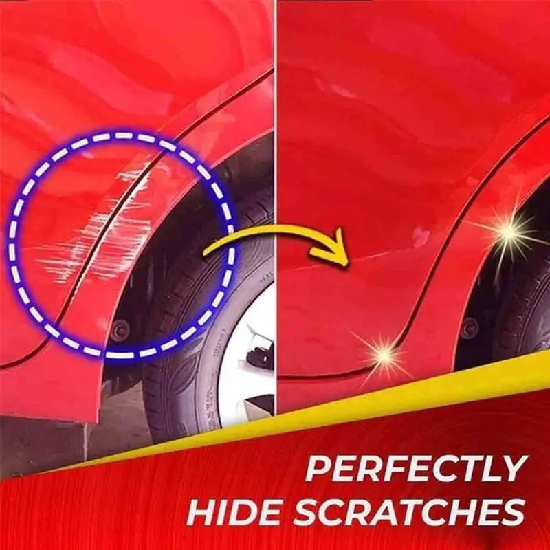 the before and after image of how car nano fixed some scratches